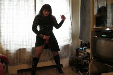 Goth Ts Smoking Stroke Along - Stroke along with vanessa fetish in goth dress and long nails... Cum with her!